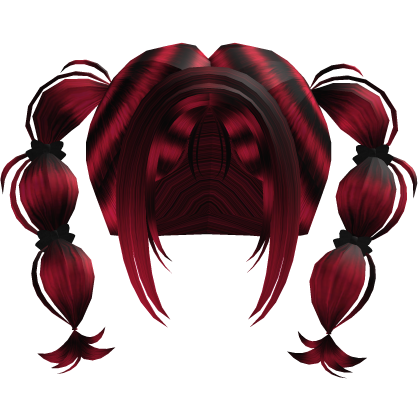 ♡ Bubble Pigtails Hair (Red and Black ) Roblox item