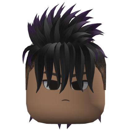 Spiky Mohawk Hair (Black/Purple)