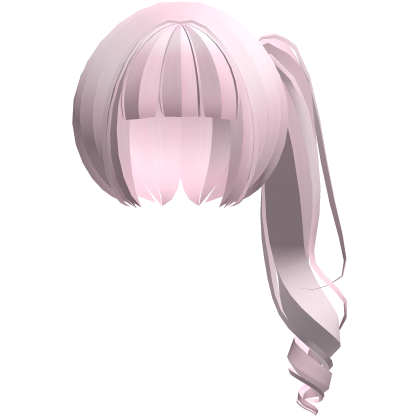 moe neat jirai curly ponytail w bangs pink
