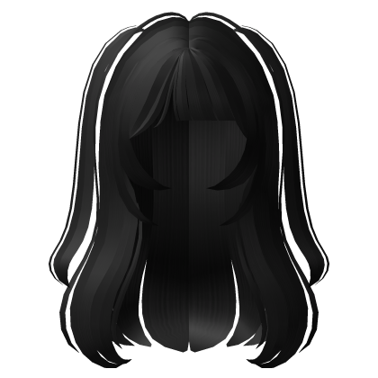 . ‿ ♡ shy straight hime pigtail long hair black Roblox item