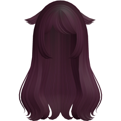 cute long tuft anime hair plum Roblox item