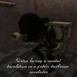 prospector has a mental breakdown in a bathroom