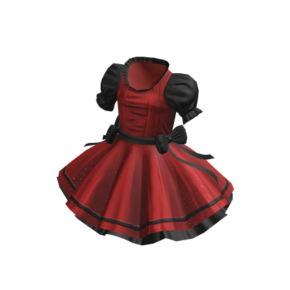 Lovely Ruffled Frilly Dress - Red Black