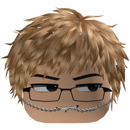 Nonchalant Boy w/ Blonde Hair, Glasses & Chain 