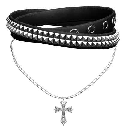 Emo Black Studded Belt Choker Roblox item