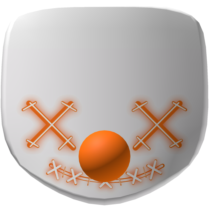 Halloween Evil Orange Clown Mask in White