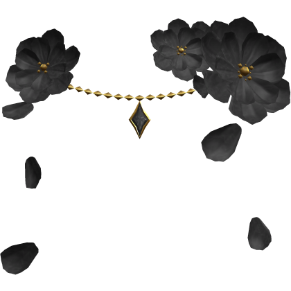 Boho Hair flowers with chain - black/gold Roblox item