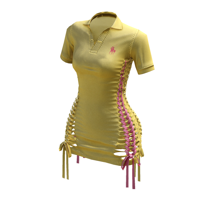 Braided Cutout Polo Dress (Pink Lemonade)
