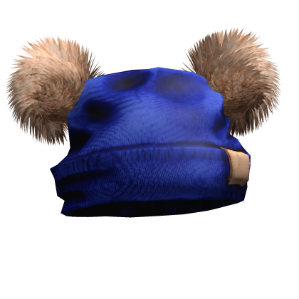 Y2K Double Fur Pom Beanie (Blue)
