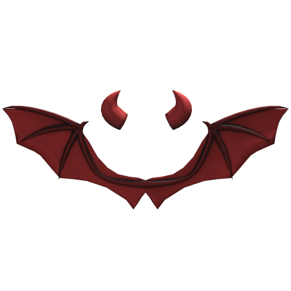 Red Halloween Vampire Wings + Horns Combo