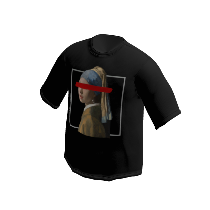 Black T-shirt Girl with a Pearl Earring