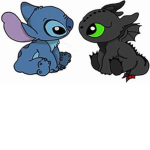 Stitch and Toothless Peeps