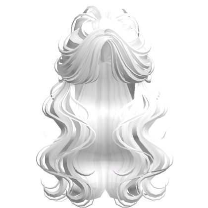 Crimped Wavy Empress Ponytail White