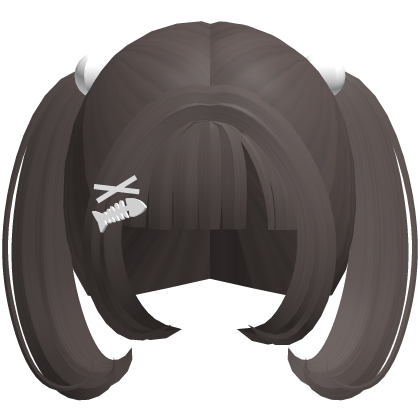 ꒰ ♡ adorable short twintails in brown   Roblox item