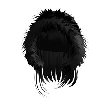Pelo recto preto com capucha negra