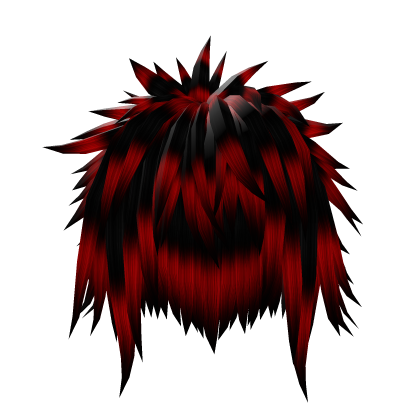 Long Shaggy Spiky Emo Black & Red Hair Roblox item