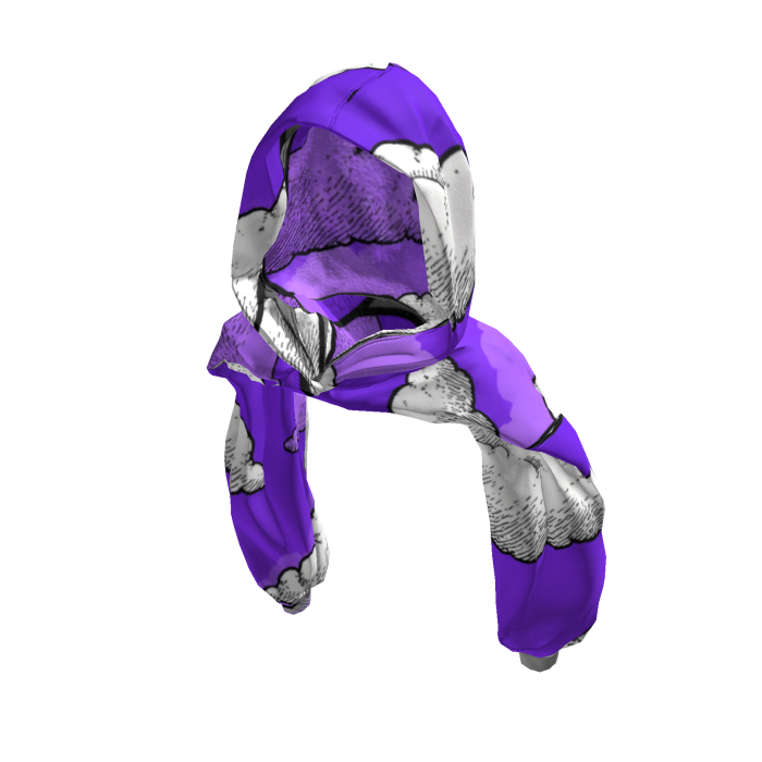 Draped Shoulder Hoodie Purple