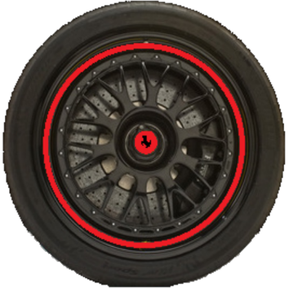 Red Ferrari Rims+Tire Roblox decal