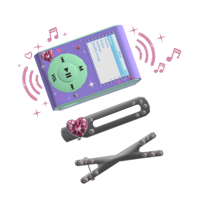 Y2K Musical iPod HairClip Lavender 