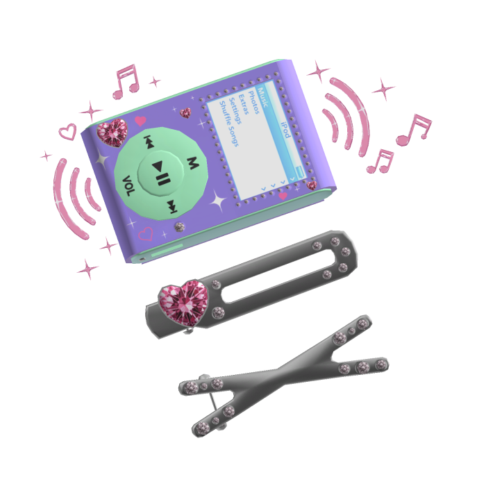 Y2K Musical iPod HairClip Lavender 