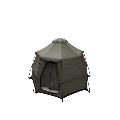 snowy camping tent