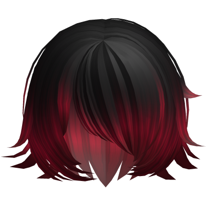 Black Red Spiky Anime Style Shy Short Bob Hair