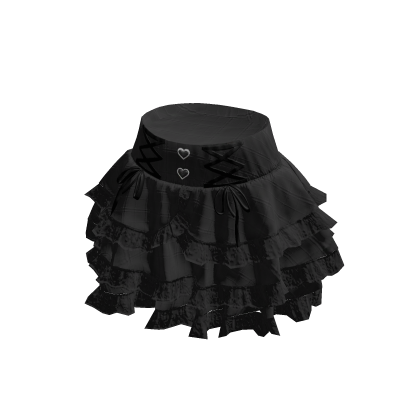 Black Jirai Kei Ruffle Skirt thumbnail