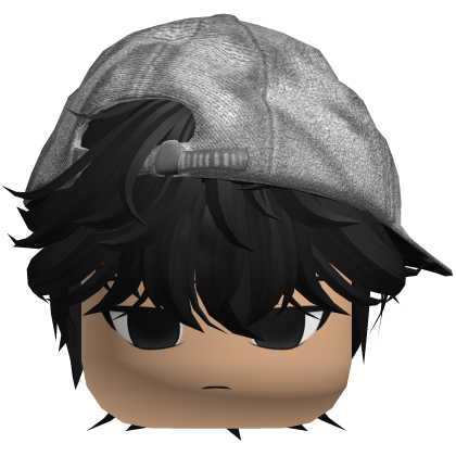 Black Messy Anime Boy Emo Hair/Y2K Distressed Hat Roblox item