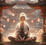 the meditating bacon lady
