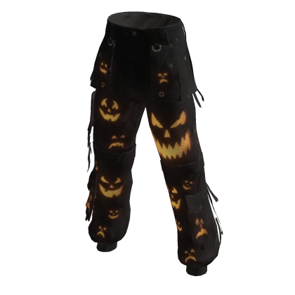 Y2K Multi Pumpkin Faces Cargo Pants