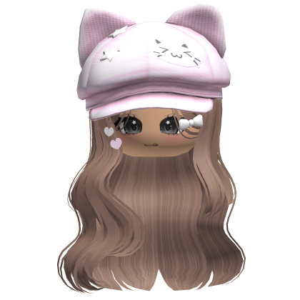 Milktea Kitty Ears Cap Wavy Hair