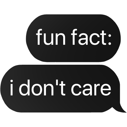 fun fact i don't care text thumbnail