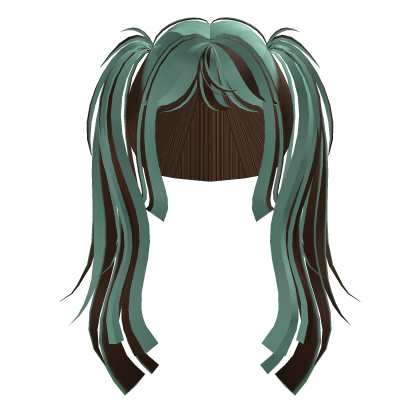 messy harajuku gyaru twintails (choco mint) Roblox item