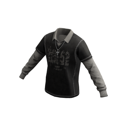 Grunge 52 Polo w/ Long Sleeve & Chain (Black)