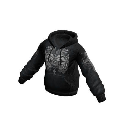 Y2K Skull Graphic Hoodie Black thumbnail
