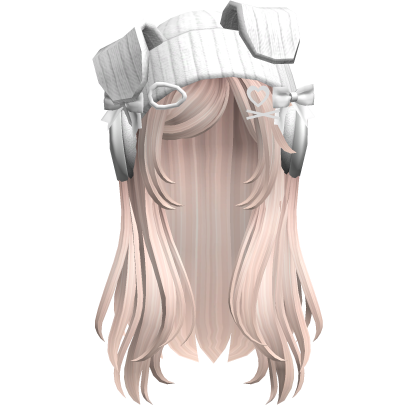 Soft Hair w/ Cute Puppy Beanie (Platinum Blonde) Roblox item