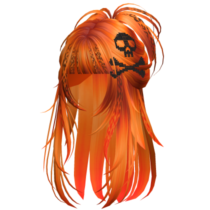 Skull Spikey Emo Half Up Orange Leopard