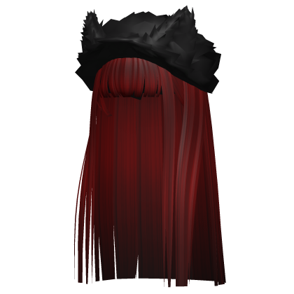 Straight Hair with Fluffy Cat Cap Roblox item