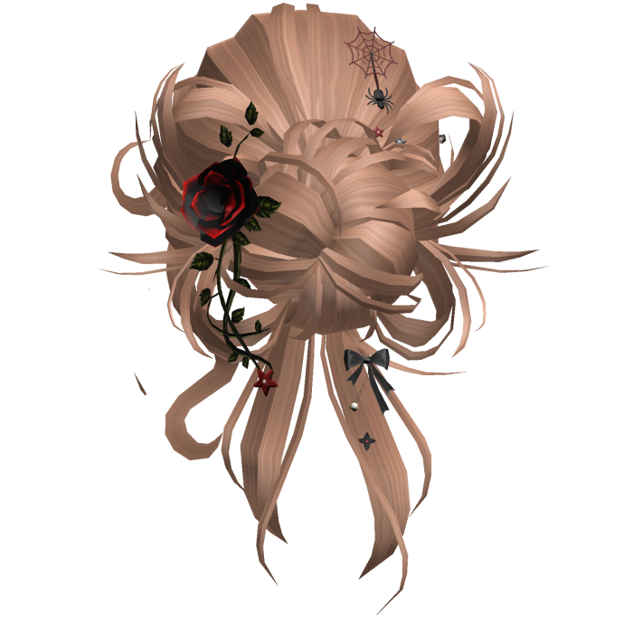 Gothic Messy Rose Thorn Bun (Strawberry)