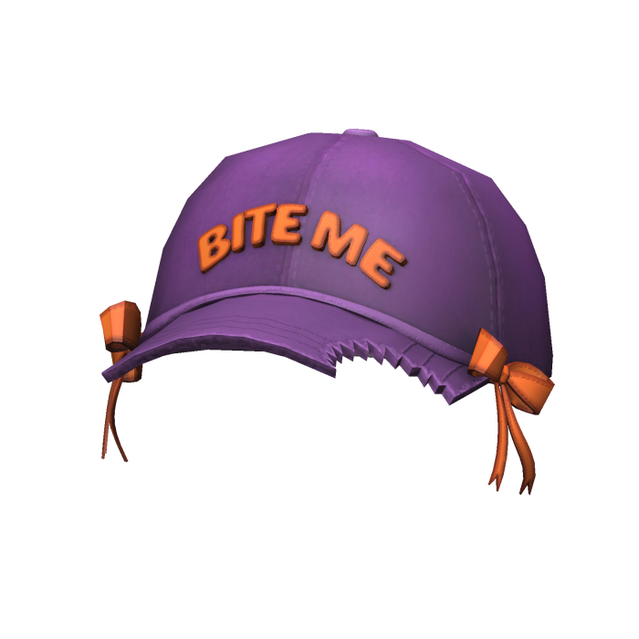 Trendy Purple/Orange "BITE ME" Cap with Bows