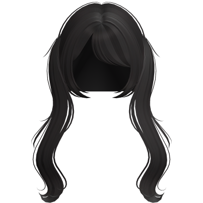♡ kawaii long wavy low dark brown pigtails Roblox item