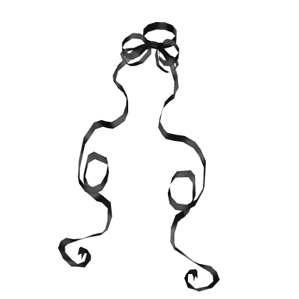 long twirly bow ribbon choker in black