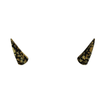 [ ⚜️ ] Gold Black Porcelain Devilish Horns [ pbr ]