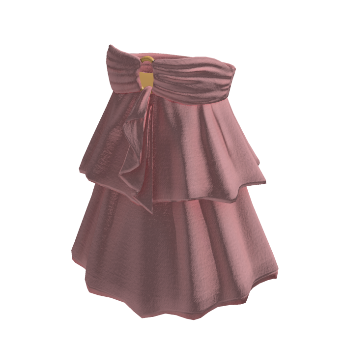Tiered Skirt with Side Drape (Pink)