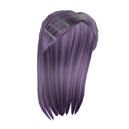 Y2K Sleek Purple Hair w/ Clips Roblox item