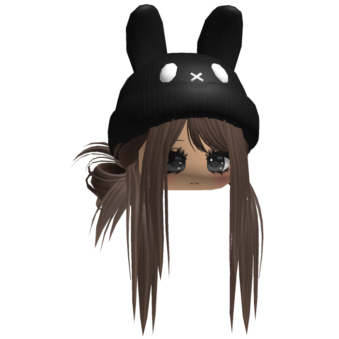 Moe Messy Girl Hair W/ Bunny Hat  Brown