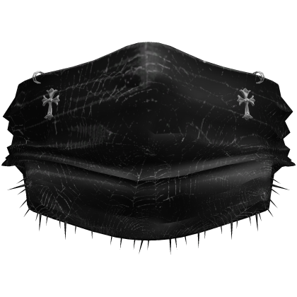 Black Spider Web Emo Chrome Face Mask