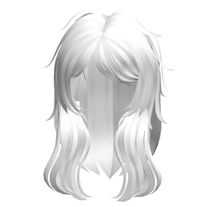 ♡ cute scruffy emo messy white hair Roblox item