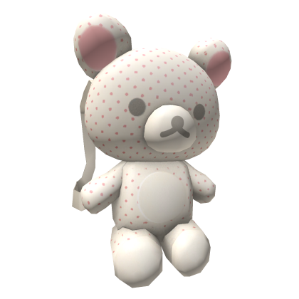 
3.0 kawaii teddy bear backpack in cream dots ♡ Roblox item