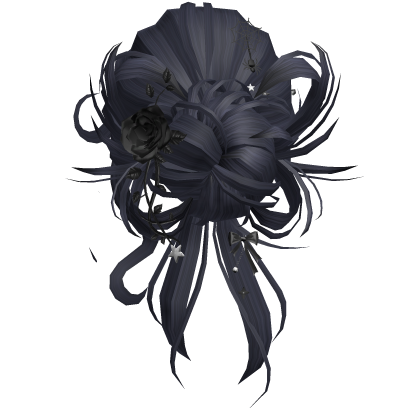 Gothic Messy Rose Thorn Bun (Dark Blue)